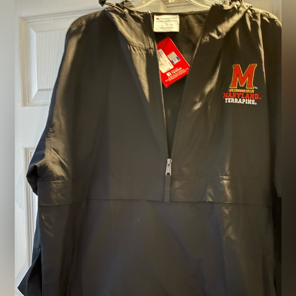 Maryland Terrapins Black Half-Zip Anorak Jacket Size L